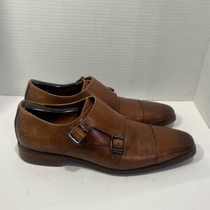 Nordstrom Tan Leather Double Monk Strap Oxfords